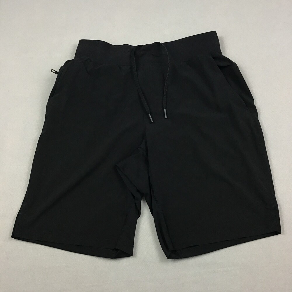 Lululemon Shorts Men Small Black Solid T.H.E Running Linerless Gym Pockets S